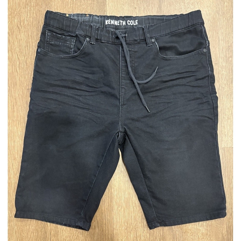 Kenneth Cole Men's Black Denim Shorts Size Medium Slim Fit